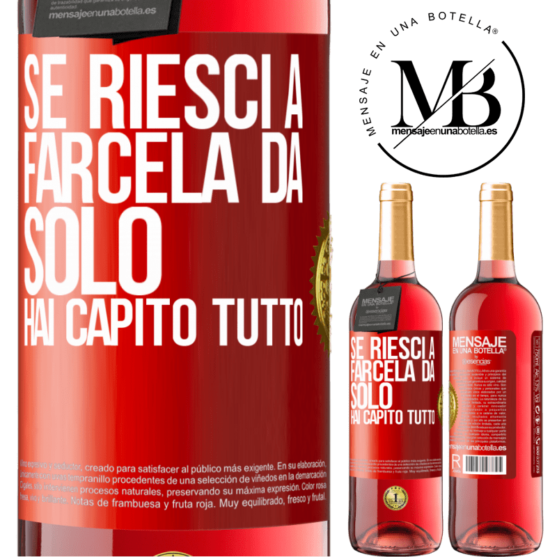 29,95 € Spedizione Gratuita | Vino rosato Edizione ROSÉ Se riesci a farcela da solo, hai capito tutto Etichetta Rossa. Etichetta personalizzabile Vino giovane Raccogliere 2025 Tempranillo