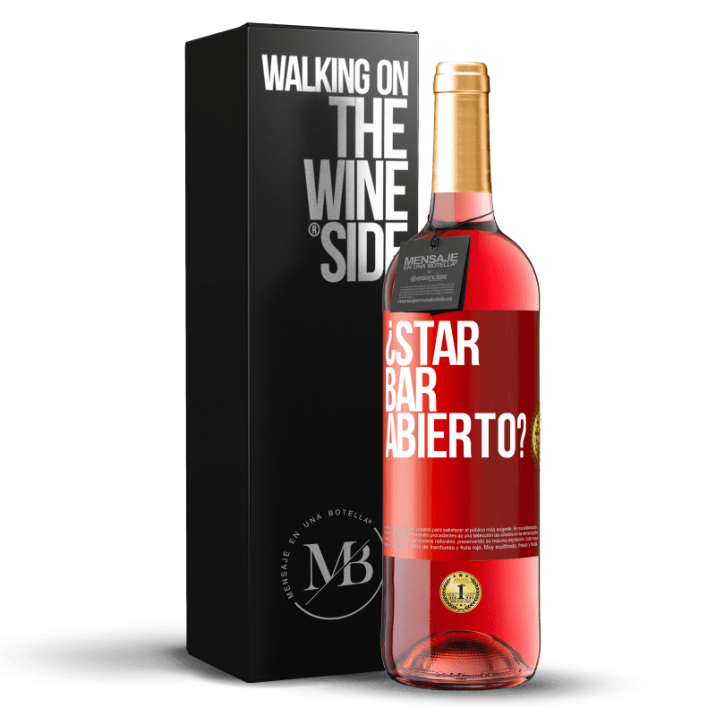 29,95 € Free Shipping | Rosé Wine ROSÉ Edition ¿STAR BAR abierto? Red Label. Customizable label Young wine Harvest 2023 Tempranillo