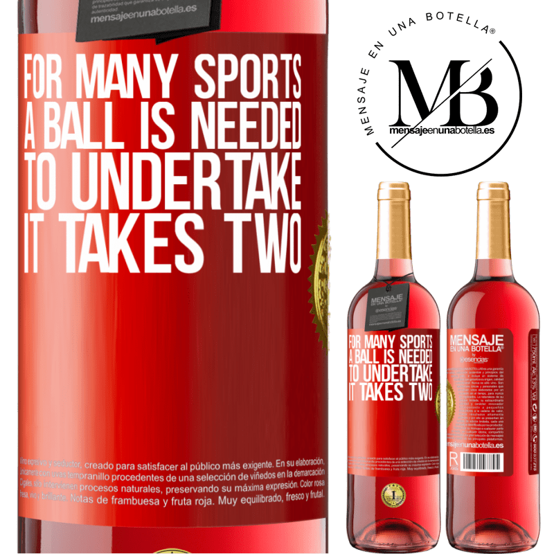 24,95 € Free Shipping | Rosé Wine ROSÉ Edition For many sports a ball is needed. To undertake, it takes two Red Label. Customizable label Young wine Harvest 2021 Tempranillo
