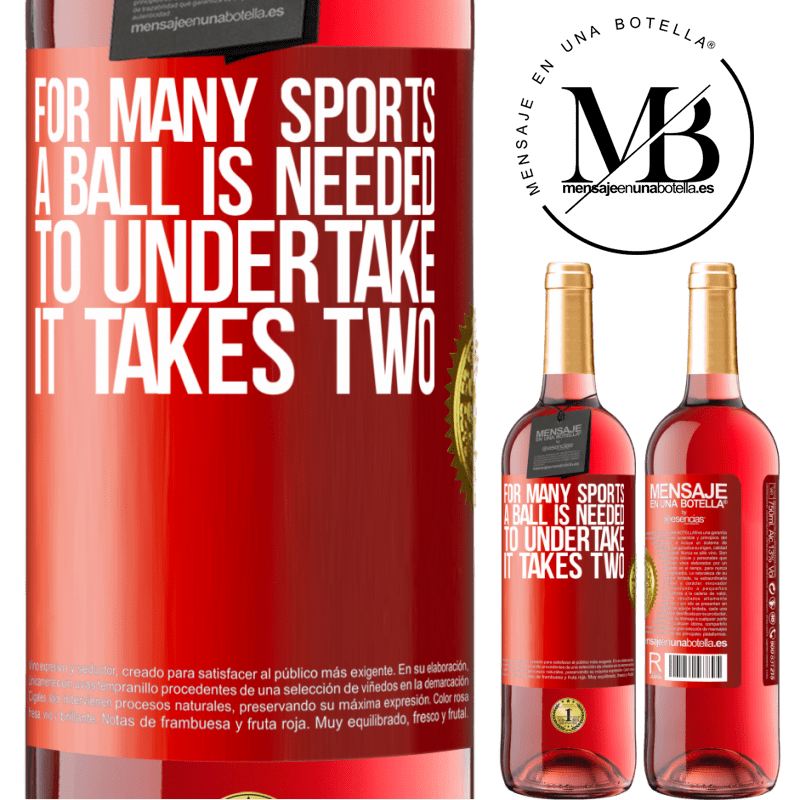 29,95 € Free Shipping | Rosé Wine ROSÉ Edition For many sports a ball is needed. To undertake, it takes two Red Label. Customizable label Young wine Harvest 2024 Tempranillo