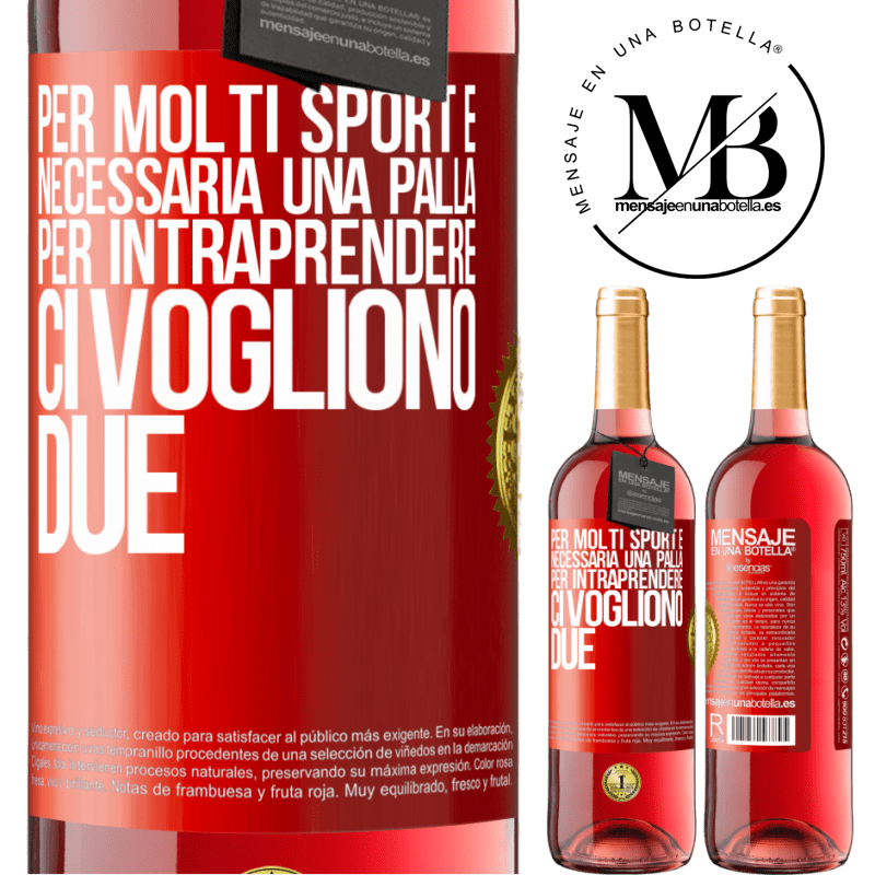 29,95 € Spedizione Gratuita | Vino rosato Edizione ROSÉ Per molti sport è necessaria una palla. Per intraprendere, ci vogliono due Etichetta Rossa. Etichetta personalizzabile Vino giovane Raccogliere 2024 Tempranillo