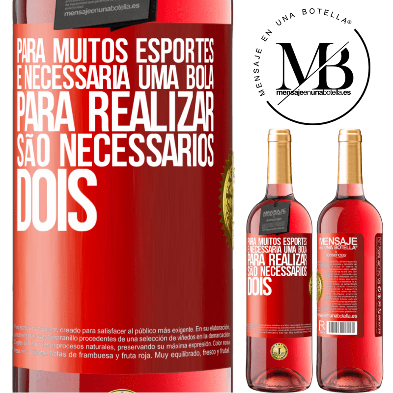 29,95 € Envio grátis | Vinho rosé Edição ROSÉ Para muitos esportes, é necessária uma bola. Para realizar, são necessários dois Etiqueta Vermelha. Etiqueta personalizável Vinho jovem Colheita 2024 Tempranillo