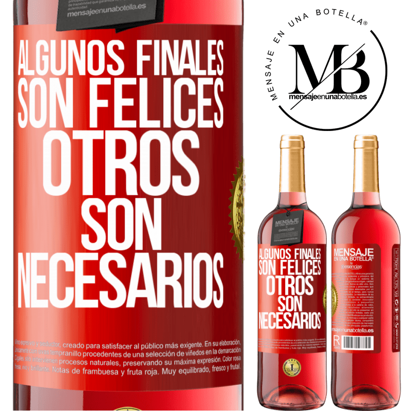 29,95 € Envío gratis | Vino Rosado Edición ROSÉ Algunos finales son felices. Otros son necesarios Etiqueta Roja. Etiqueta personalizable Vino joven Cosecha 2024 Tempranillo
