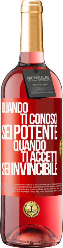 29,95 € | Vino rosato Edizione ROSÉ Quando ti conosci, sei potente. Quando ti accetti, sei invincibile Etichetta Rossa. Etichetta personalizzabile Vino giovane Raccogliere 2024 Tempranillo