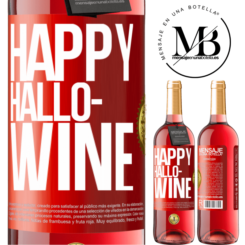 29,95 € Spedizione Gratuita | Vino rosato Edizione ROSÉ Happy Hallo-Wine Etichetta Rossa. Etichetta personalizzabile Vino giovane Raccogliere 2024 Tempranillo