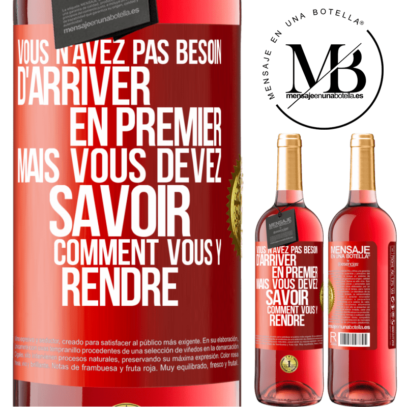 29,95 € Envoi gratuit | Vin rosé Édition ROSÉ Vous n'avez pas besoin d'arriver en premier, mais vous devez savoir comment vous y rendre Étiquette Rouge. Étiquette personnalisable Vin jeune Récolte 2025 Tempranillo