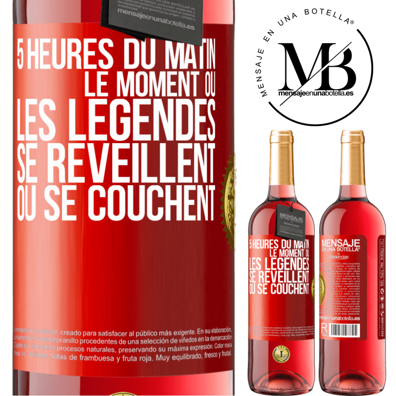 29,95 € Envoi gratuit | Vin rosé Édition ROSÉ 5 heures du matin. Le moment où les légendes se réveillent ou se couchent Étiquette Rouge. Étiquette personnalisable Vin jeune Récolte 2024 Tempranillo