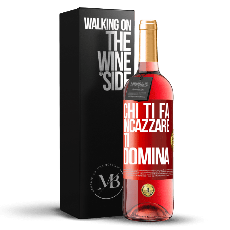 29,95 € Spedizione Gratuita | Vino rosato Edizione ROSÉ Chi ti fa incazzare, ti domina Etichetta Rossa. Etichetta personalizzabile Vino giovane Raccogliere 2025 Tempranillo