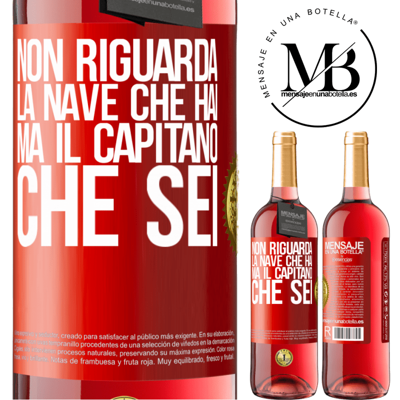 29,95 € Spedizione Gratuita | Vino rosato Edizione ROSÉ Non riguarda la nave che hai, ma il capitano che sei Etichetta Rossa. Etichetta personalizzabile Vino giovane Raccogliere 2024 Tempranillo