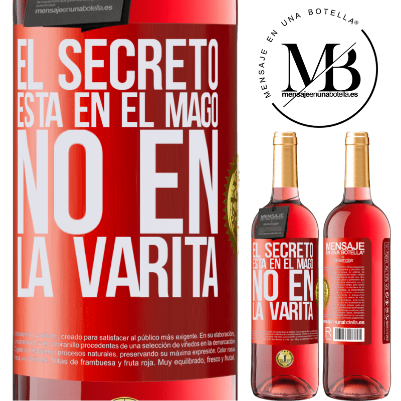 29,95 € Envío gratis | Vino Rosado Edición ROSÉ El secreto está en el mago, no en la varita Etiqueta Roja. Etiqueta personalizable Vino joven Cosecha 2024 Tempranillo