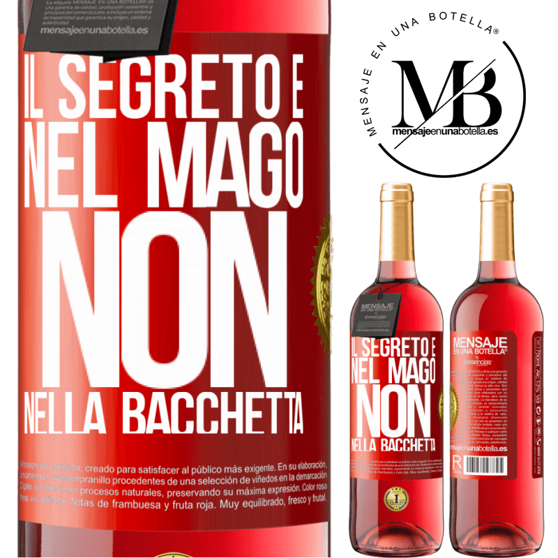 29,95 € Spedizione Gratuita | Vino rosato Edizione ROSÉ Il segreto è nel mago, non nella bacchetta Etichetta Rossa. Etichetta personalizzabile Vino giovane Raccogliere 2024 Tempranillo