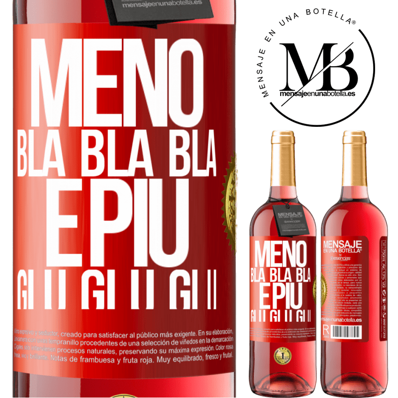 29,95 € Spedizione Gratuita | Vino rosato Edizione ROSÉ Meno Bla Bla Bla e più Glu Glu Glu Etichetta Rossa. Etichetta personalizzabile Vino giovane Raccogliere 2024 Tempranillo
