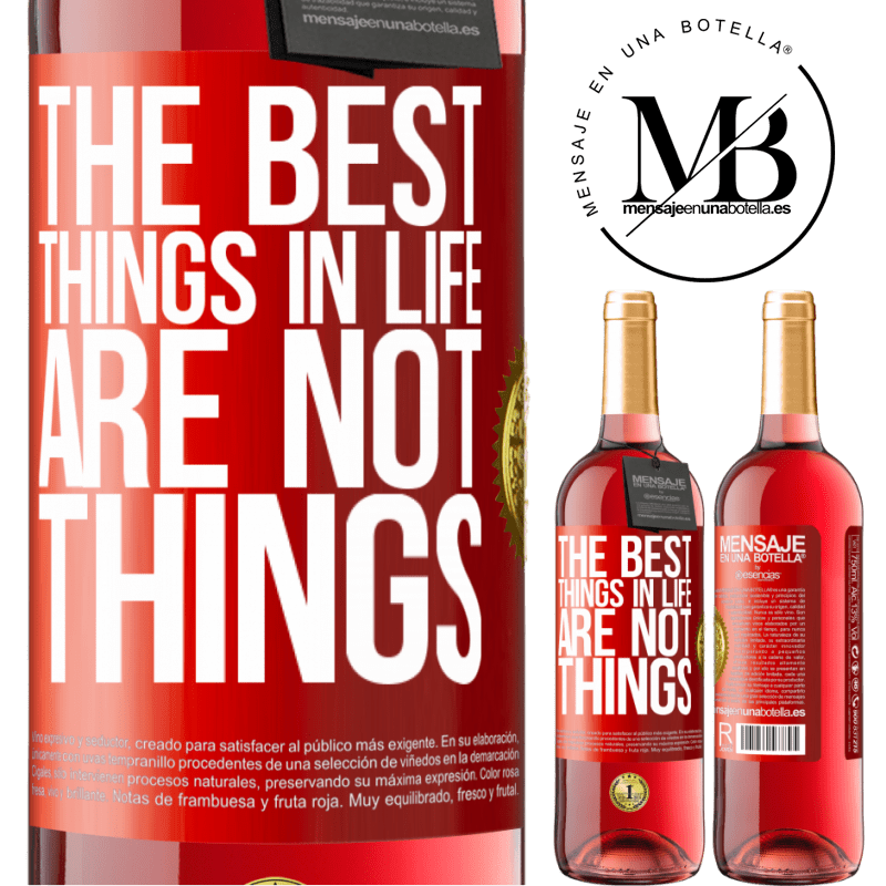 29,95 € Free Shipping | Rosé Wine ROSÉ Edition The best things in life are not things Red Label. Customizable label Young wine Harvest 2022 Tempranillo