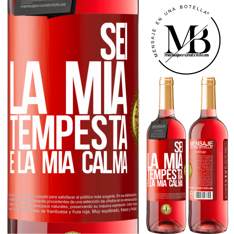 29,95 € Spedizione Gratuita | Vino rosato Edizione ROSÉ Sei la mia tempesta e la mia calma Etichetta Rossa. Etichetta personalizzabile Vino giovane Raccogliere 2023 Tempranillo