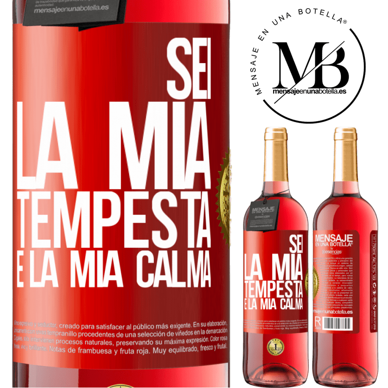 29,95 € Spedizione Gratuita | Vino rosato Edizione ROSÉ Sei la mia tempesta e la mia calma Etichetta Rossa. Etichetta personalizzabile Vino giovane Raccogliere 2025 Tempranillo