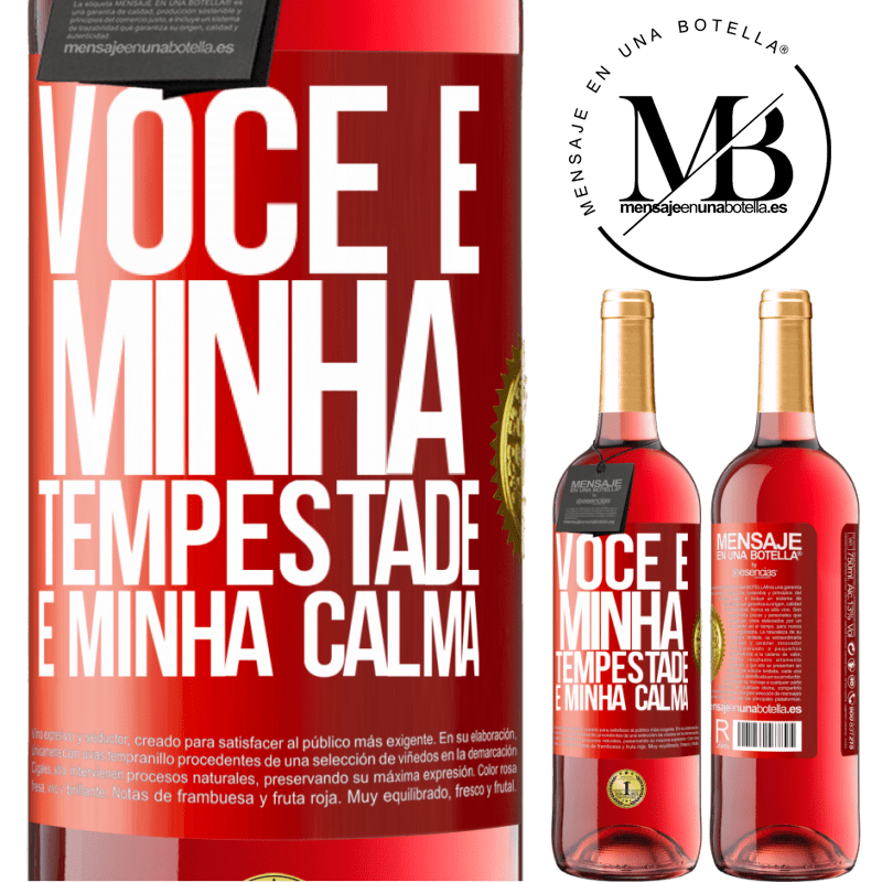 29,95 € Envio grátis | Vinho rosé Edição ROSÉ Você é minha tempestade e minha calma Etiqueta Vermelha. Etiqueta personalizável Vinho jovem Colheita 2023 Tempranillo