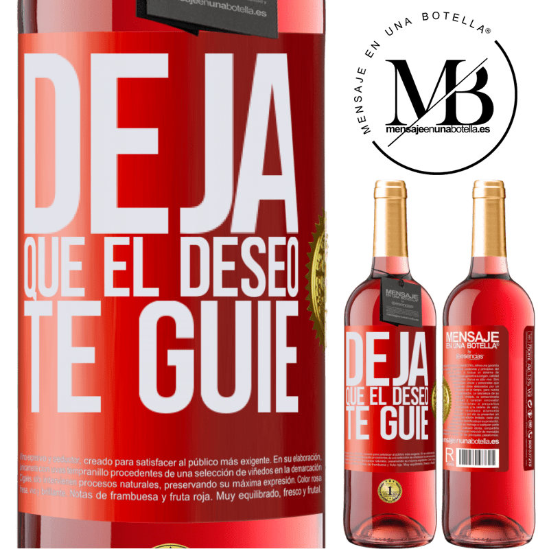 29,95 € Envío gratis | Vino Rosado Edición ROSÉ Deja que el deseo te guíe Etiqueta Roja. Etiqueta personalizable Vino joven Cosecha 2024 Tempranillo