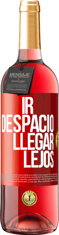 Envío gratis | Vino Rosado Edición ROSÉ Ir despacio. Llegar lejos Etiqueta Roja. Etiqueta personalizable Vino joven Cosecha 2023 Tempranillo