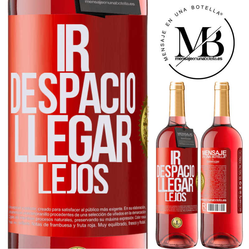 29,95 € Бесплатная доставка | Розовое вино Издание ROSÉ Иди медленно Уйти далеко Красная метка. Настраиваемая этикетка Молодое вино Урожай 2022 Tempranillo