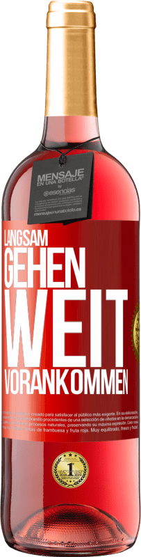 29,95 € Kostenloser Versand | Roséwein ROSÉ Ausgabe Langsam gehen. Weit vorankommen Rote Markierung. Anpassbares Etikett Junger Wein Ernte 2024 Tempranillo