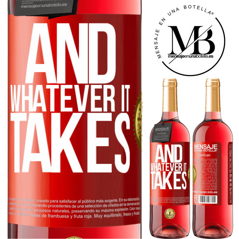 29,95 € Free Shipping | Rosé Wine ROSÉ Edition And whatever it takes Red Label. Customizable label Young wine Harvest 2022 Tempranillo