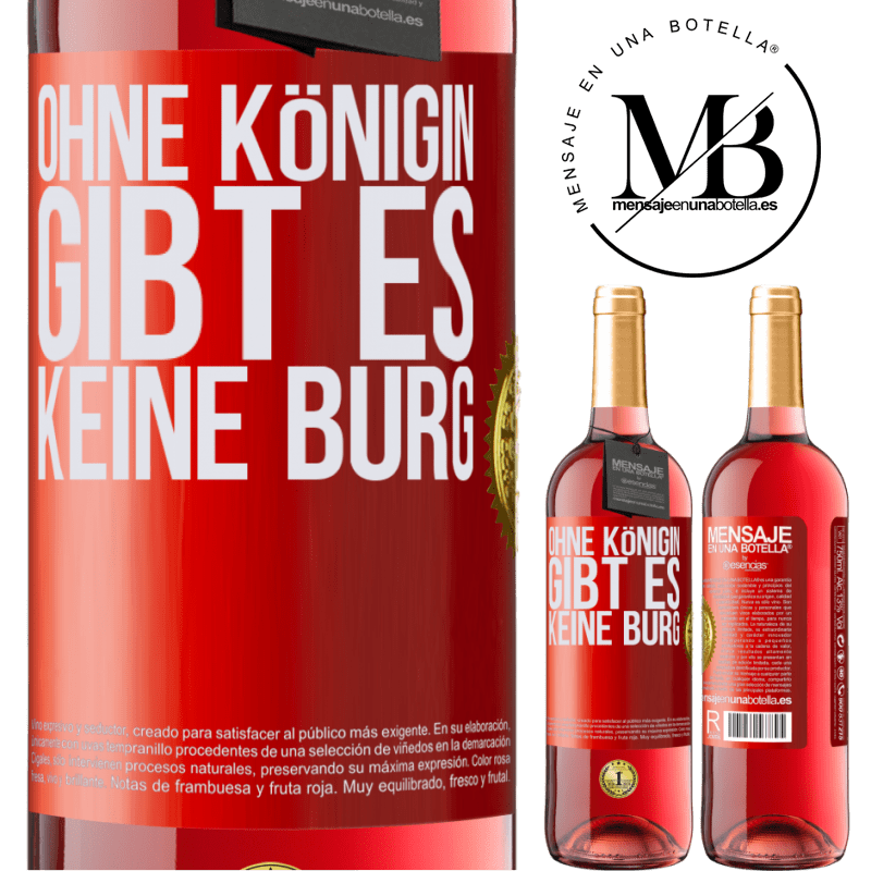29,95 € Kostenloser Versand | Roséwein ROSÉ Ausgabe Ohne Königin gibt es keine Burg Rote Markierung. Anpassbares Etikett Junger Wein Ernte 2024 Tempranillo