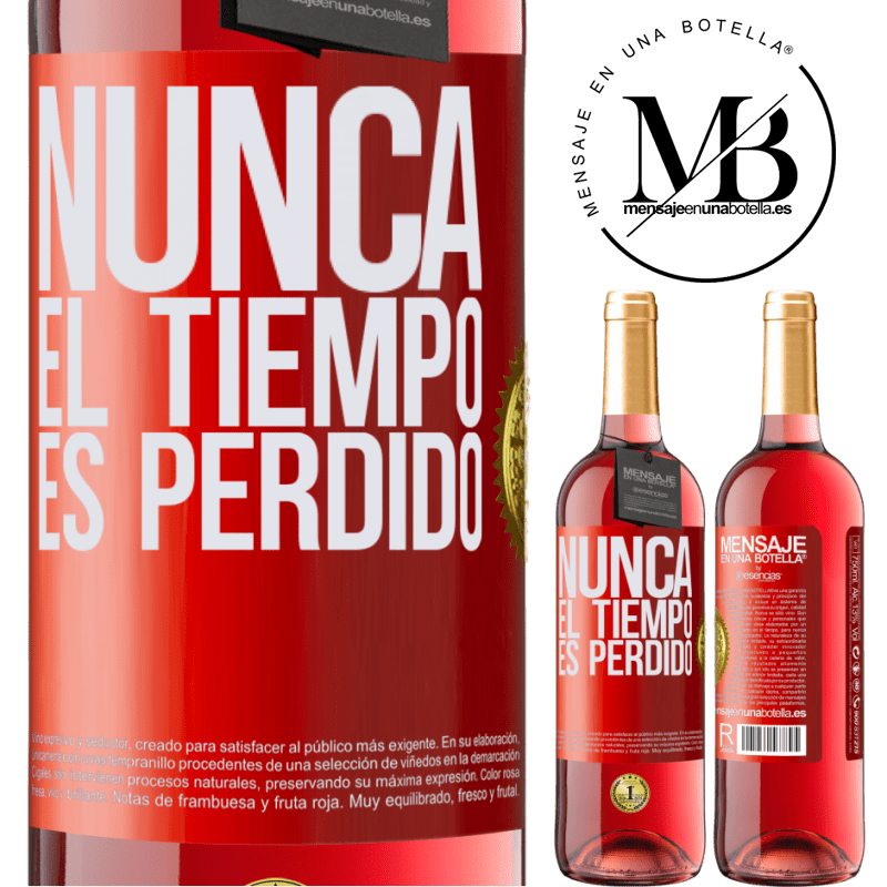 29,95 € Envío gratis | Vino Rosado Edición ROSÉ Nunca el tiempo es perdido Etiqueta Roja. Etiqueta personalizable Vino joven Cosecha 2023 Tempranillo