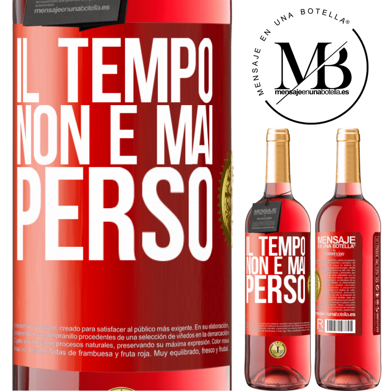 29,95 € Spedizione Gratuita | Vino rosato Edizione ROSÉ Il tempo non è mai perso Etichetta Rossa. Etichetta personalizzabile Vino giovane Raccogliere 2023 Tempranillo