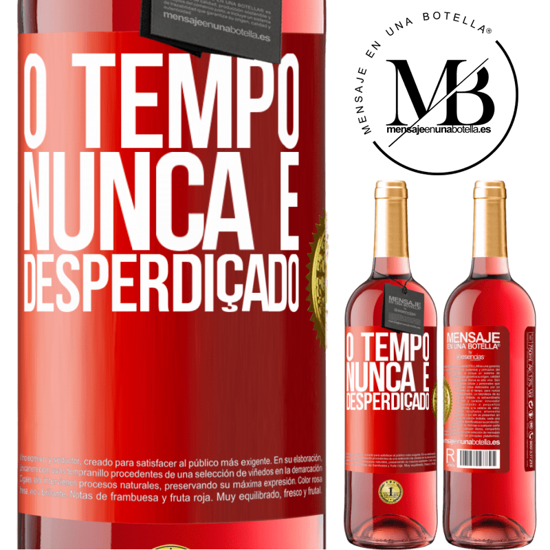 29,95 € Envio grátis | Vinho rosé Edição ROSÉ O tempo nunca é desperdiçado Etiqueta Vermelha. Etiqueta personalizável Vinho jovem Colheita 2023 Tempranillo