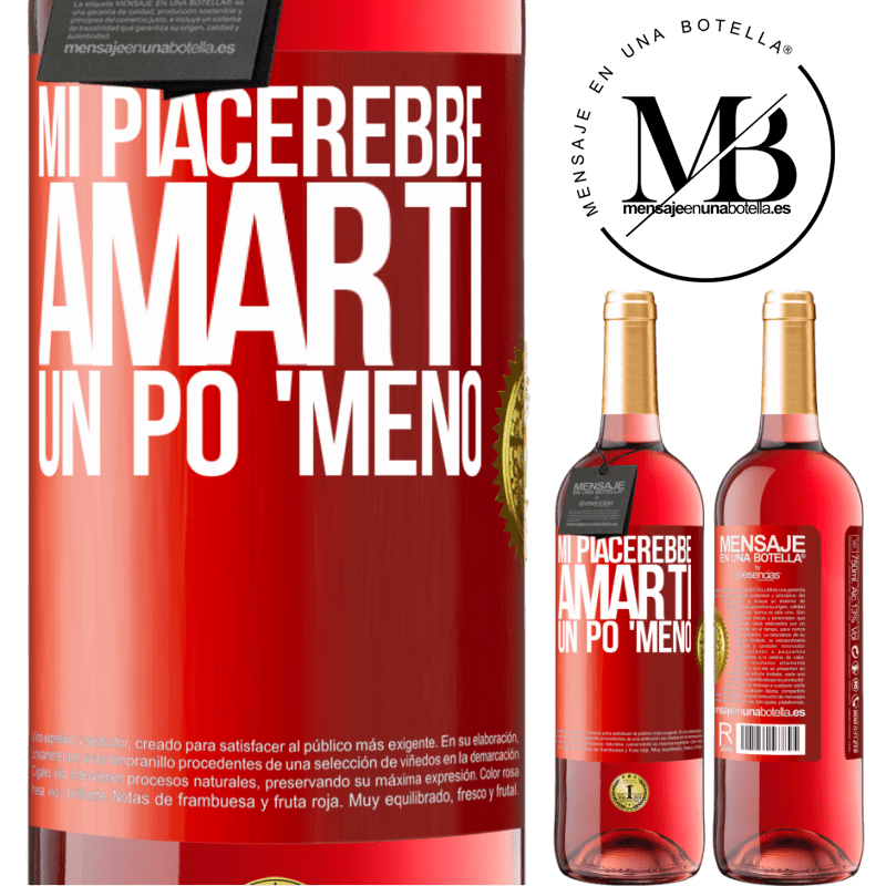 29,95 € Spedizione Gratuita | Vino rosato Edizione ROSÉ Mi piacerebbe amarti un po 'meno Etichetta Rossa. Etichetta personalizzabile Vino giovane Raccogliere 2023 Tempranillo