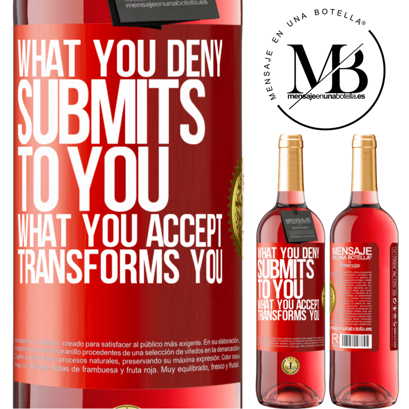 24,95 € Free Shipping | Rosé Wine ROSÉ Edition What you deny submits to you. What you accept transforms you Red Label. Customizable label Young wine Harvest 2021 Tempranillo