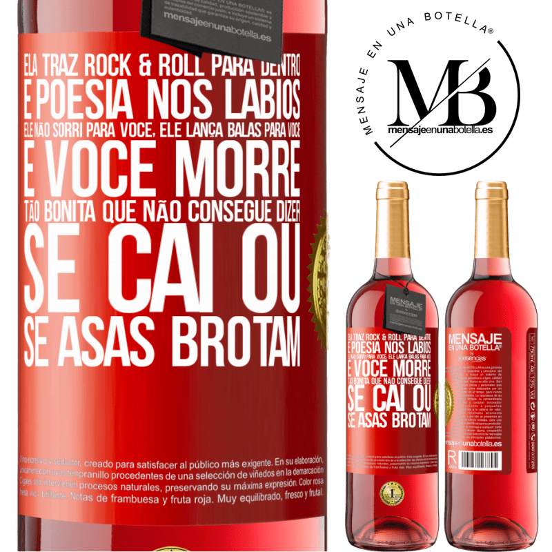 29,95 € Envio grátis | Vinho rosé Edição ROSÉ Ela traz Rock & Roll para dentro e poesia nos lábios. Ele não sorri para você, ele lança balas para você e você morre tão Etiqueta Vermelha. Etiqueta personalizável Vinho jovem Colheita 2023 Tempranillo