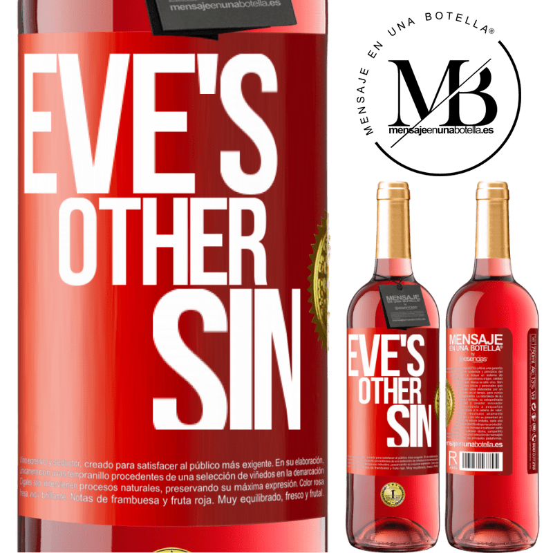 24,95 € Free Shipping | Rosé Wine ROSÉ Edition Eve's other sin Red Label. Customizable label Young wine Harvest 2021 Tempranillo