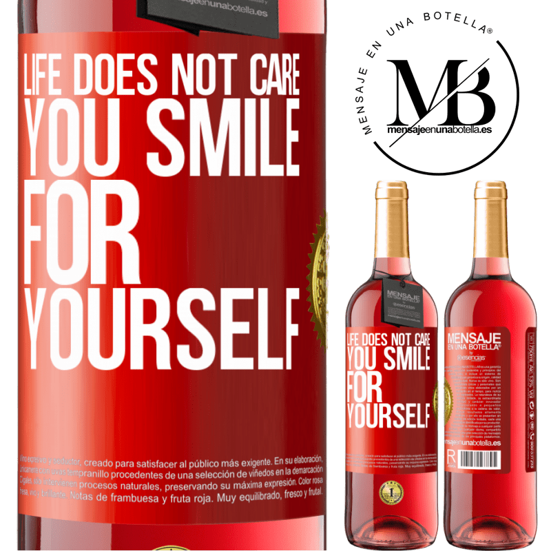 29,95 € Free Shipping | Rosé Wine ROSÉ Edition Life does not care, you smile for yourself Red Label. Customizable label Young wine Harvest 2022 Tempranillo