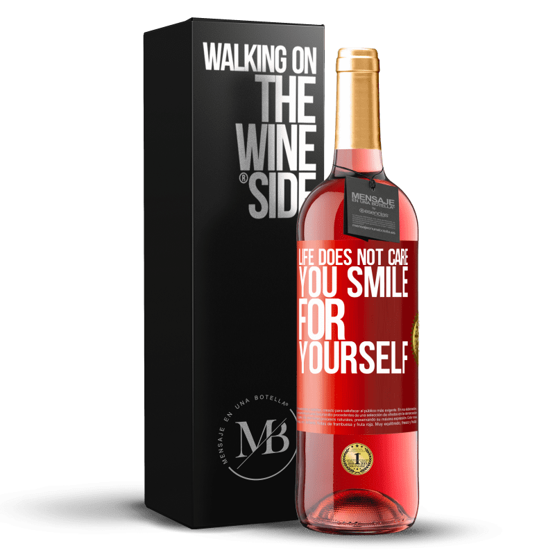 29,95 € Free Shipping | Rosé Wine ROSÉ Edition Life does not care, you smile for yourself Red Label. Customizable label Young wine Harvest 2023 Tempranillo