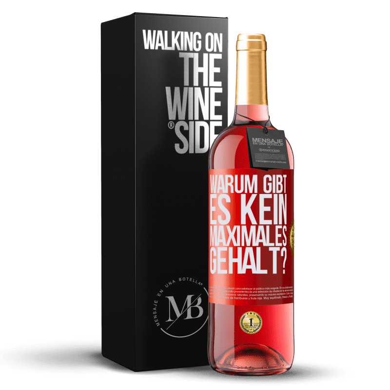 29,95 € Kostenloser Versand | Roséwein ROSÉ Ausgabe warum gibt es kein maximales Gehalt? Rote Markierung. Anpassbares Etikett Junger Wein Ernte 2024 Tempranillo