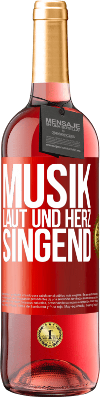 29,95 € | Roséwein ROSÉ Ausgabe Musik laut und Herz singend Rote Markierung. Anpassbares Etikett Junger Wein Ernte 2023 Tempranillo