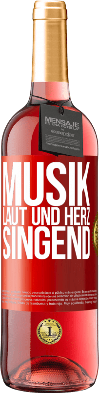 29,95 € | Roséwein ROSÉ Ausgabe Musik laut und Herz singend Rote Markierung. Anpassbares Etikett Junger Wein Ernte 2024 Tempranillo