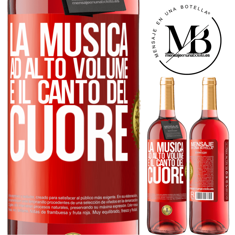 29,95 € Spedizione Gratuita | Vino rosato Edizione ROSÉ La musica ad alto volume e il canto del cuore Etichetta Rossa. Etichetta personalizzabile Vino giovane Raccogliere 2023 Tempranillo