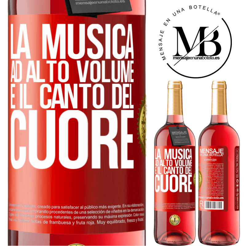 29,95 € Spedizione Gratuita | Vino rosato Edizione ROSÉ La musica ad alto volume e il canto del cuore Etichetta Rossa. Etichetta personalizzabile Vino giovane Raccogliere 2025 Tempranillo