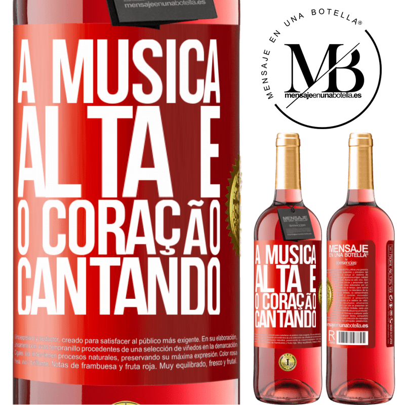 29,95 € Envio grátis | Vinho rosé Edição ROSÉ A música alta e o coração cantando Etiqueta Vermelha. Etiqueta personalizável Vinho jovem Colheita 2023 Tempranillo