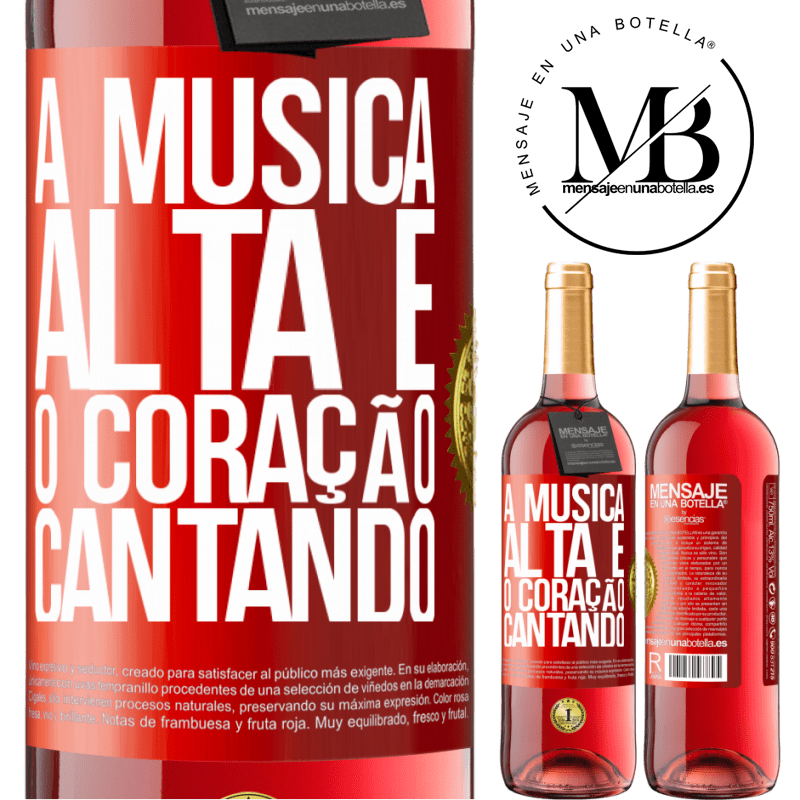 29,95 € Envio grátis | Vinho rosé Edição ROSÉ A música alta e o coração cantando Etiqueta Vermelha. Etiqueta personalizável Vinho jovem Colheita 2025 Tempranillo
