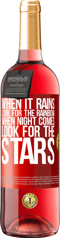 29,95 € | ロゼワイン ROSÉエディション 雨が降ったら虹を探し、夜が来たら星を探して 赤いタグ. カスタマイズ可能なラベル 若いワイン 収穫 2023 Tempranillo