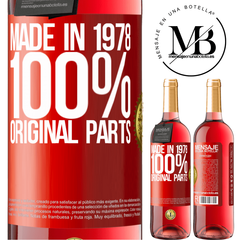 29,95 € Free Shipping | Rosé Wine ROSÉ Edition Made in 1978. 100% original parts Red Label. Customizable label Young wine Harvest 2022 Tempranillo
