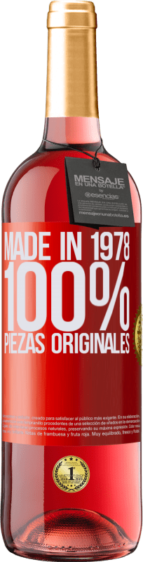 29,95 € | Vino Rosado Edición ROSÉ Made in 1978. 100% piezas originales Etiqueta Roja. Etiqueta personalizable Vino joven Cosecha 2023 Tempranillo