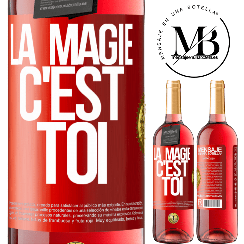 29,95 € Envoi gratuit | Vin rosé Édition ROSÉ La magie c'est toi Étiquette Rouge. Étiquette personnalisable Vin jeune Récolte 2024 Tempranillo