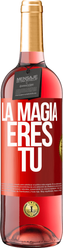 29,95 € | Vino Rosado Edición ROSÉ La magia eres tú Etiqueta Roja. Etiqueta personalizable Vino joven Cosecha 2023 Tempranillo