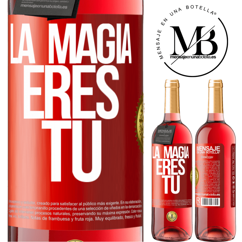 29,95 € Envío gratis | Vino Rosado Edición ROSÉ La magia eres tú Etiqueta Roja. Etiqueta personalizable Vino joven Cosecha 2024 Tempranillo