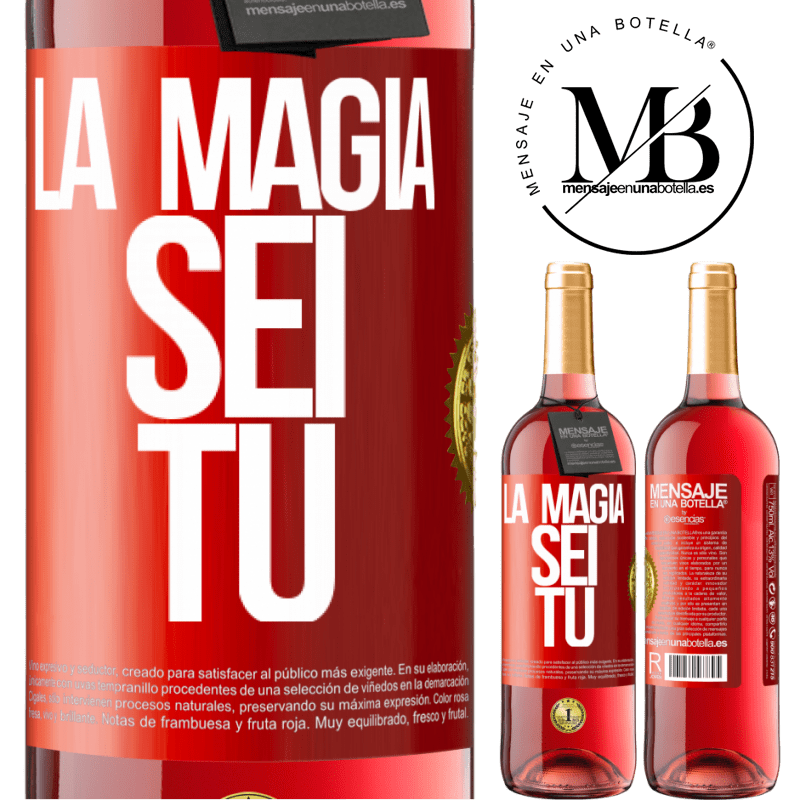 29,95 € Spedizione Gratuita | Vino rosato Edizione ROSÉ La magia sei tu Etichetta Rossa. Etichetta personalizzabile Vino giovane Raccogliere 2024 Tempranillo
