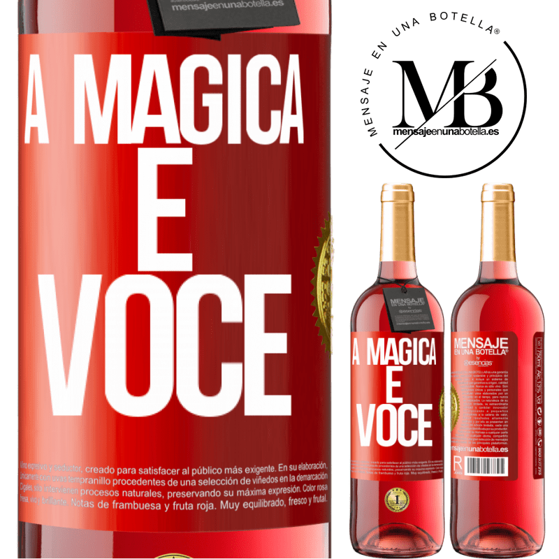 29,95 € Envio grátis | Vinho rosé Edição ROSÉ A mágica é você Etiqueta Vermelha. Etiqueta personalizável Vinho jovem Colheita 2024 Tempranillo